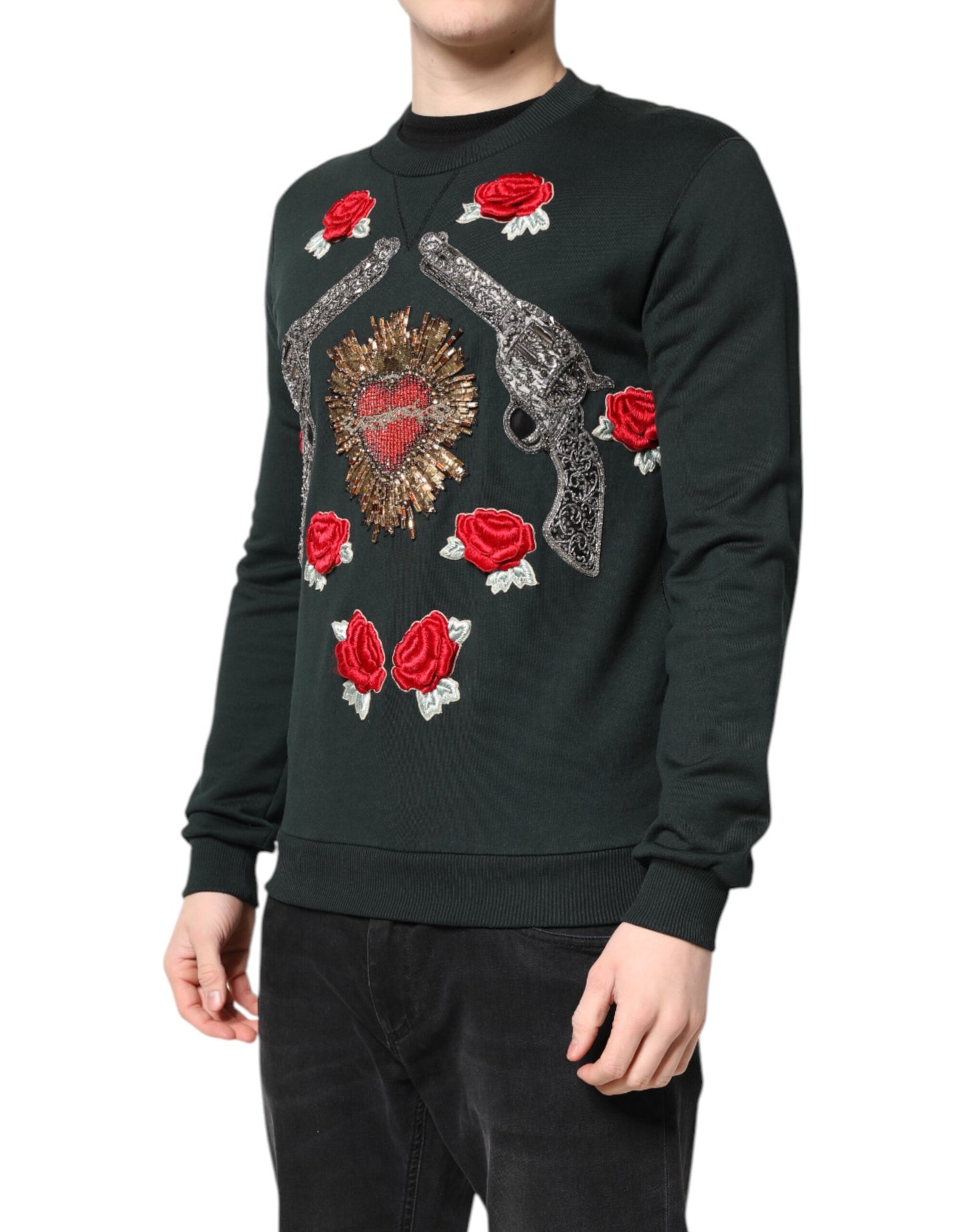 Dolce &amp; Gabbana – Schwarzer Pullover mit Paillettenverzierung