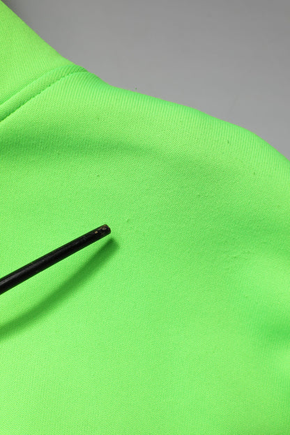 Dolce &amp; Gabbana Grüner Polyester-Sportwestenpullover mit Kapuze