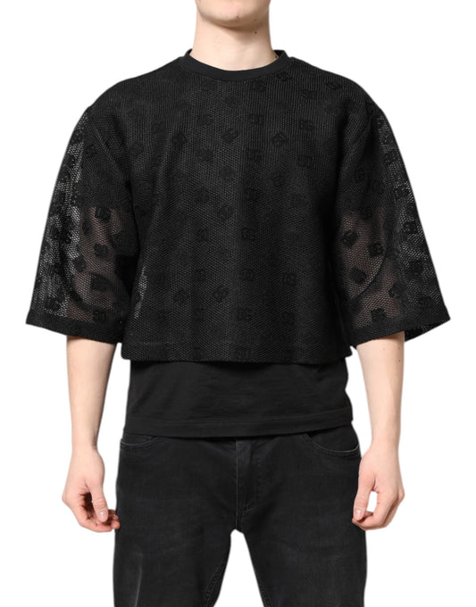 Dolce & Gabbana Black See Through Logo Short Sleeves T-shirt