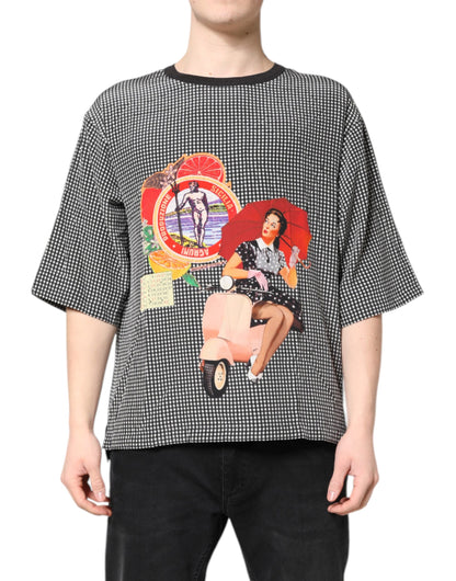 Dolce &amp; Gabbana – Schwarzes, kurzärmliges T-Shirt mit Grafikdruck