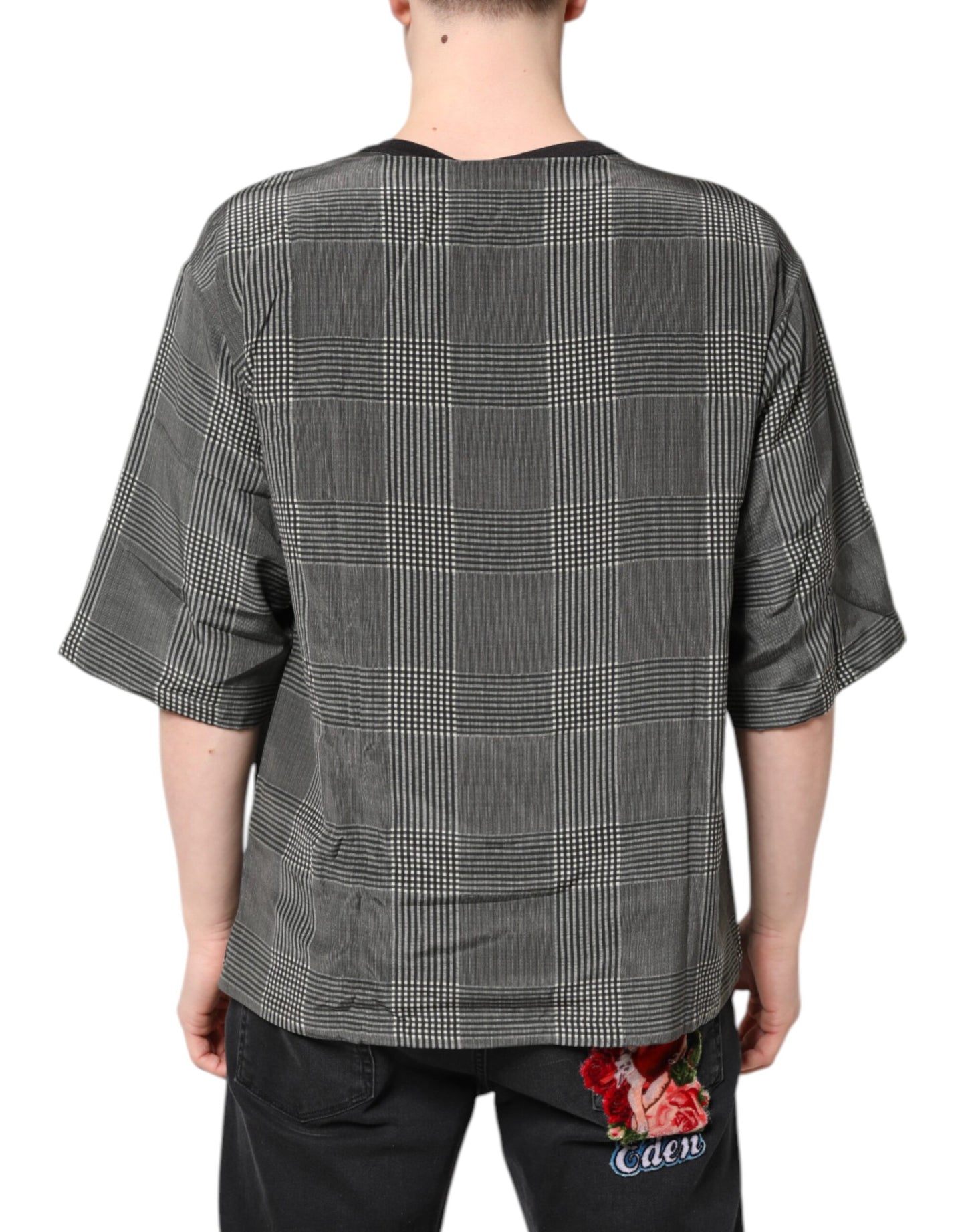 Dolce &amp; Gabbana – Kurzärmliges T-Shirt mit Grafikdruck in Schwarz und Weiß