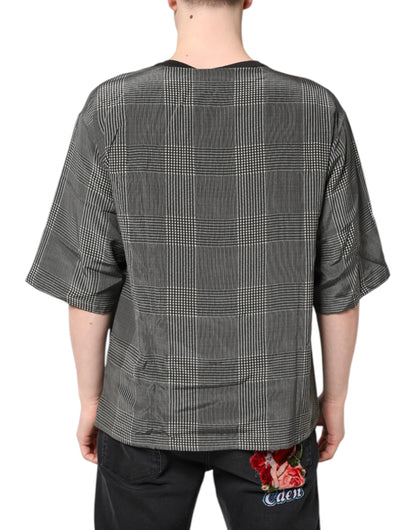 Dolce &amp; Gabbana – Kurzärmliges T-Shirt mit Grafikdruck in Schwarz und Weiß