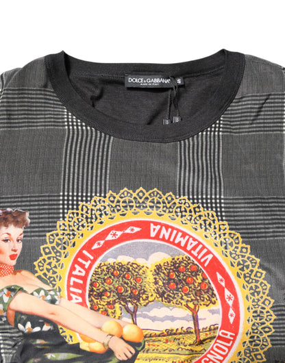 Dolce &amp; Gabbana – Kurzärmliges T-Shirt mit Grafikdruck in Schwarz und Weiß