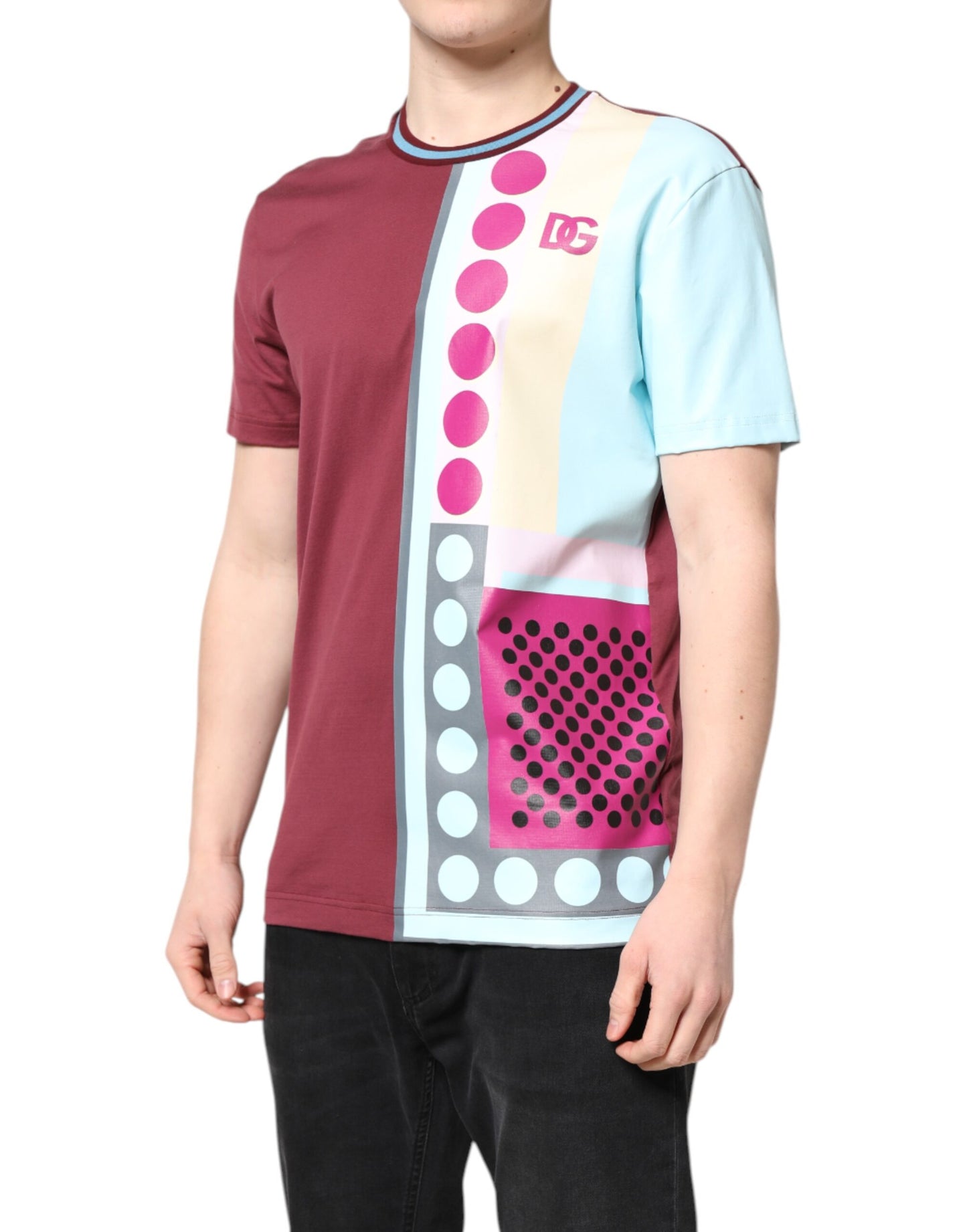 Dolce &amp; Gabbana – Kurzärmliges T-Shirt mit mehrfarbigem Logodruck