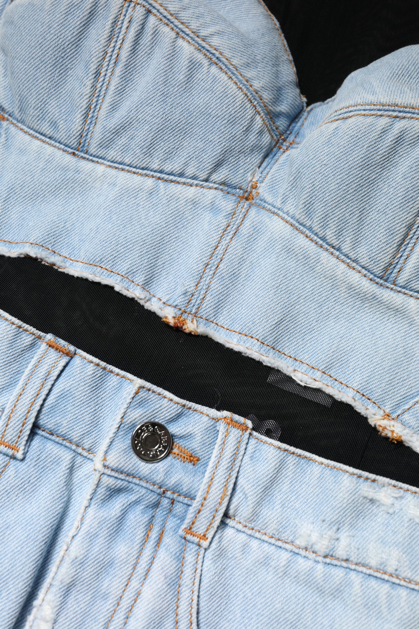 Dolce &amp; Gabbana – Schwarz-blaues, langärmliges Jeans-Minikleid