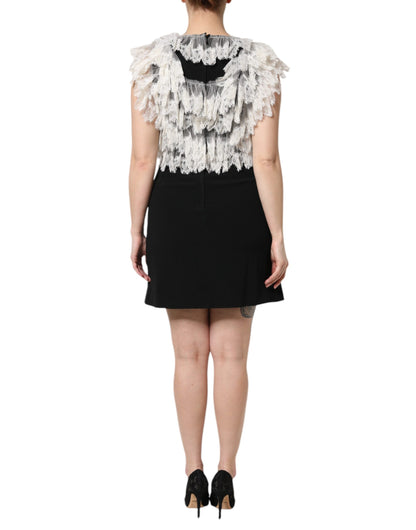 Dolce &amp; Gabbana – Schwarzes, verziertes Minikleid „Fashion Devotion“