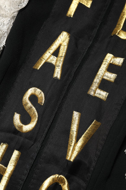 Dolce &amp; Gabbana – Schwarzes, verziertes Minikleid „Fashion Devotion“