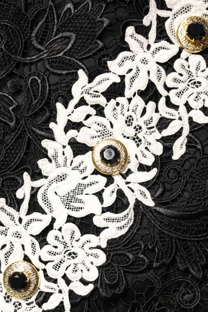 Dolce &amp; Gabbana – Schwarzes Minikleid mit Blumenspitze