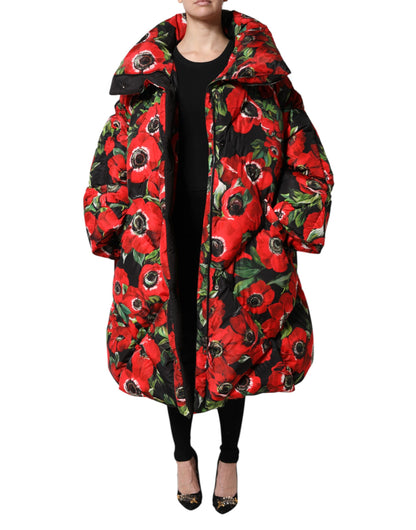 Dolce &amp; Gabbana – Wattierte Jacke mit durchgehendem Reißverschluss und mehrfarbigem Blumenmuster