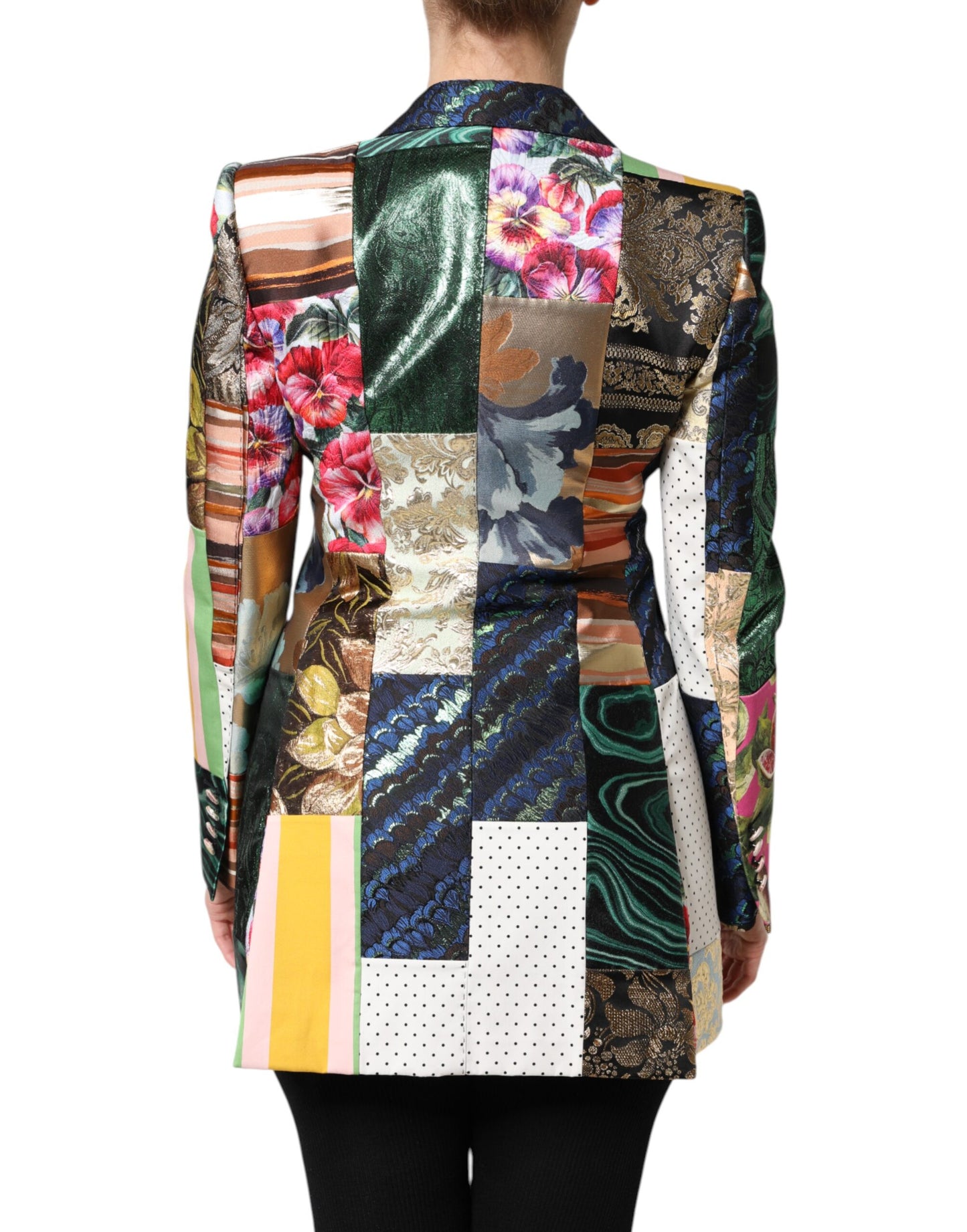Dolce &amp; Gabbana – Mehrfarbige Jacquardjacke mit floralem Patchwork
