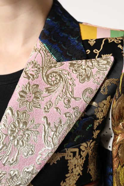 Dolce &amp; Gabbana – Mehrfarbige Jacquardjacke mit floralem Patchwork