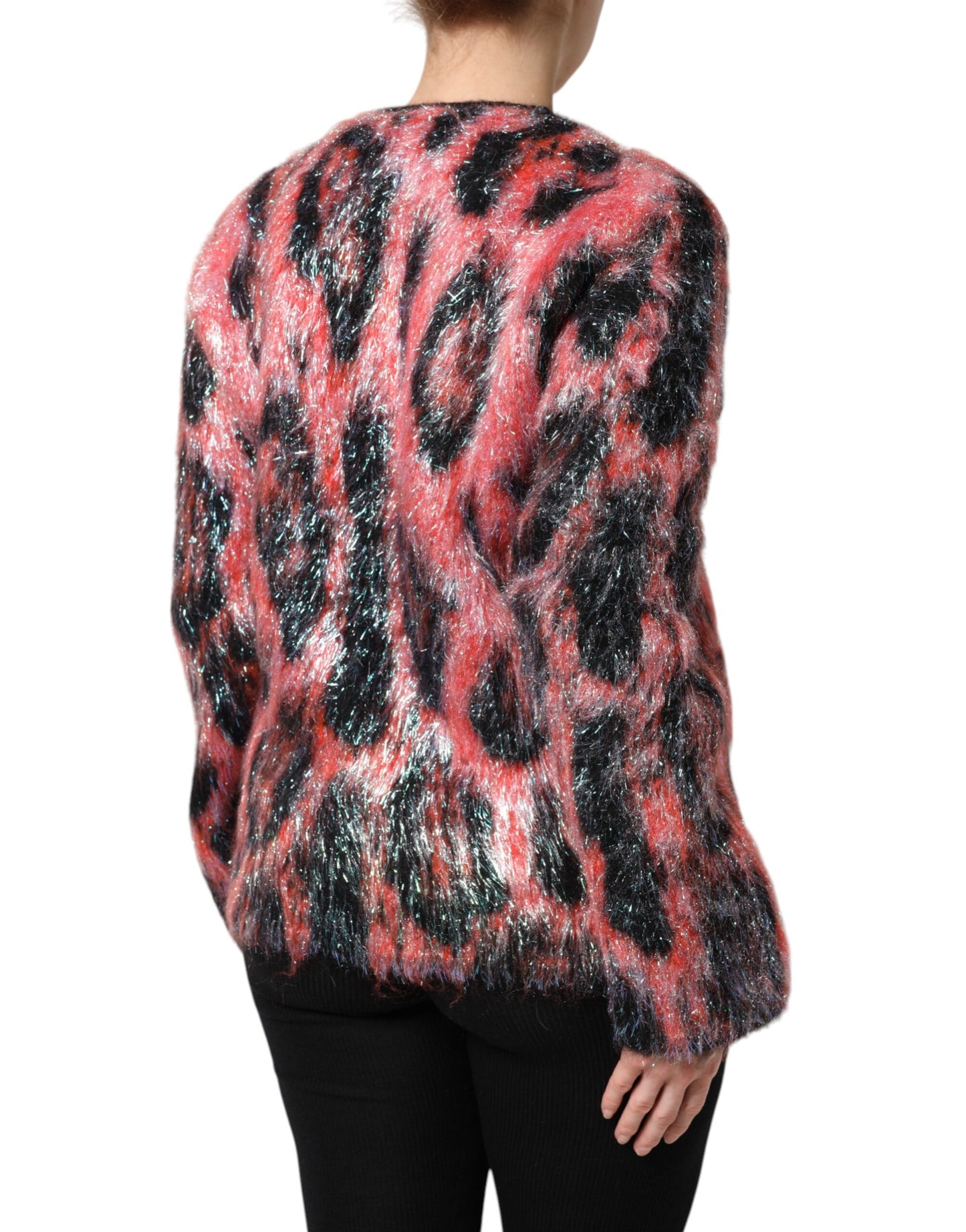 Dolce &amp; Gabbana Roter Cardigan aus Mohairwolle mit Knopfleiste