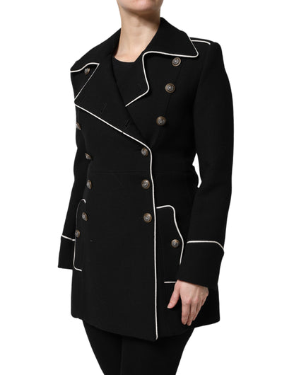 Dolce &amp; Gabbana – Zweireihiger Blazer aus schwarzer Wolle