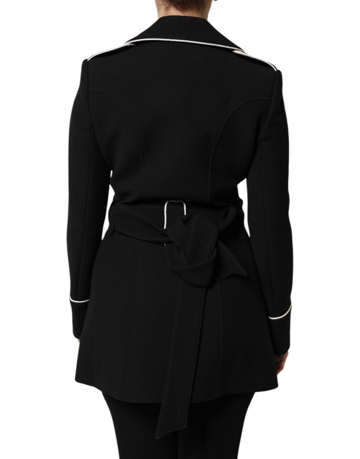 Dolce &amp; Gabbana – Zweireihiger Blazer aus schwarzer Wolle