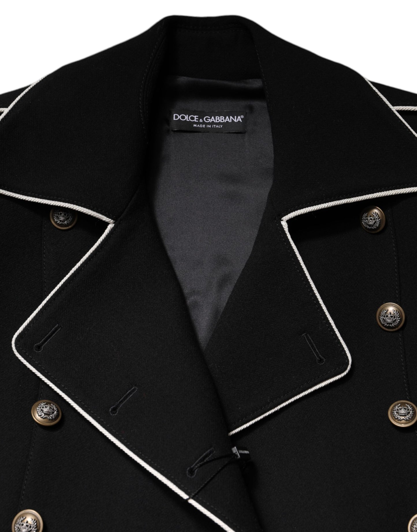 Dolce &amp; Gabbana – Zweireihiger Blazer aus schwarzer Wolle