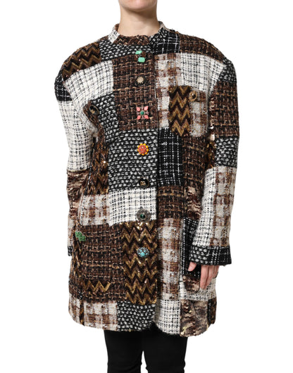 Dolce &amp; Gabbana – Mehrfarbige Patchwork-Knopfjacke