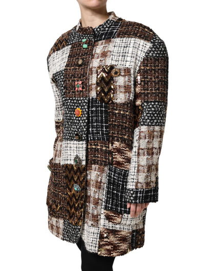 Dolce &amp; Gabbana – Mehrfarbige Patchwork-Knopfjacke