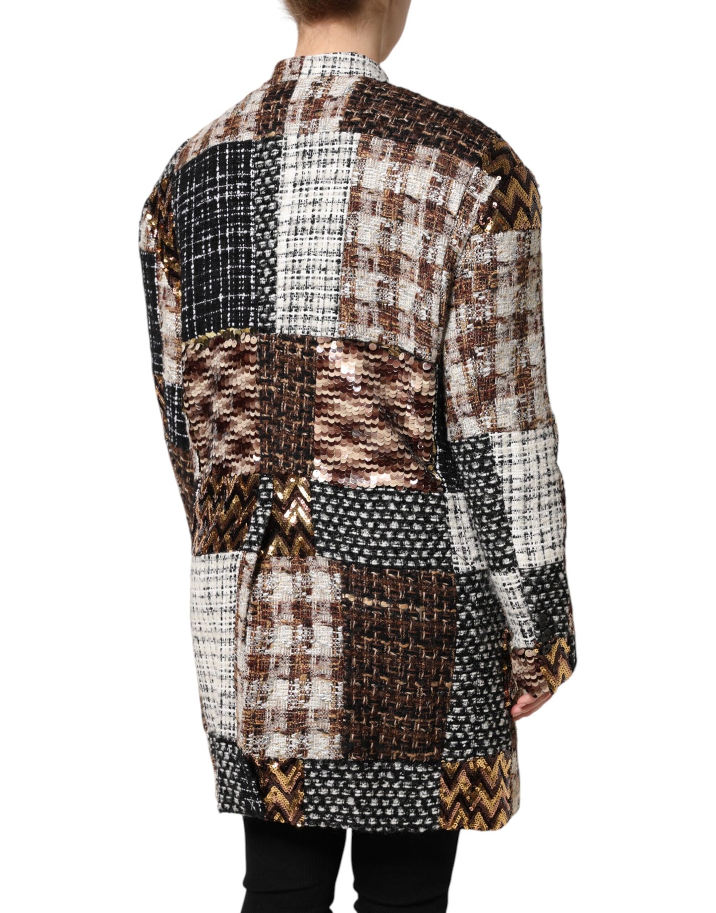 Dolce &amp; Gabbana – Mehrfarbige Patchwork-Knopfjacke