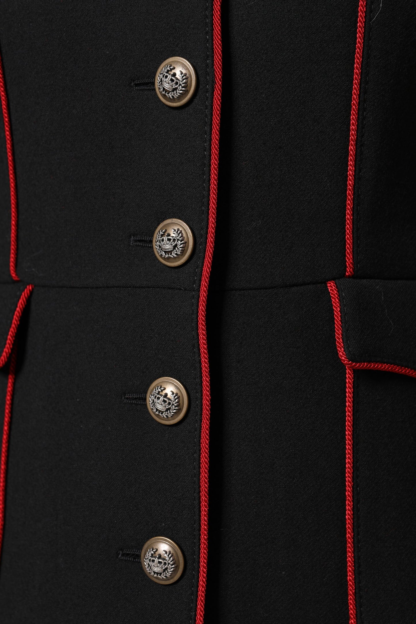 Dolce &amp; Gabbana – Einreihige Trenchcoat-Jacke aus schwarzer Wolle