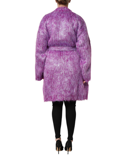 Dolce &amp; Gabbana – Trenchcoat-Jacke mit violetter Knopfverzierung