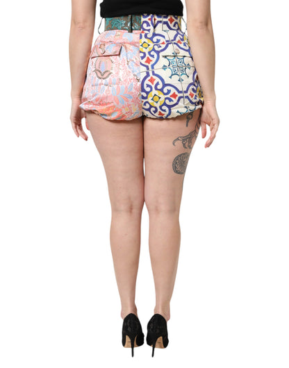 Dolce &amp; Gabbana Mehrfarbige Hotpants-Shorts mit hoher Taille für Damen
