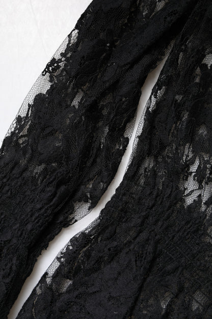 Dolce &amp; Gabbana Schwarzes Blusentop aus Baumwoll-Blumenspitze