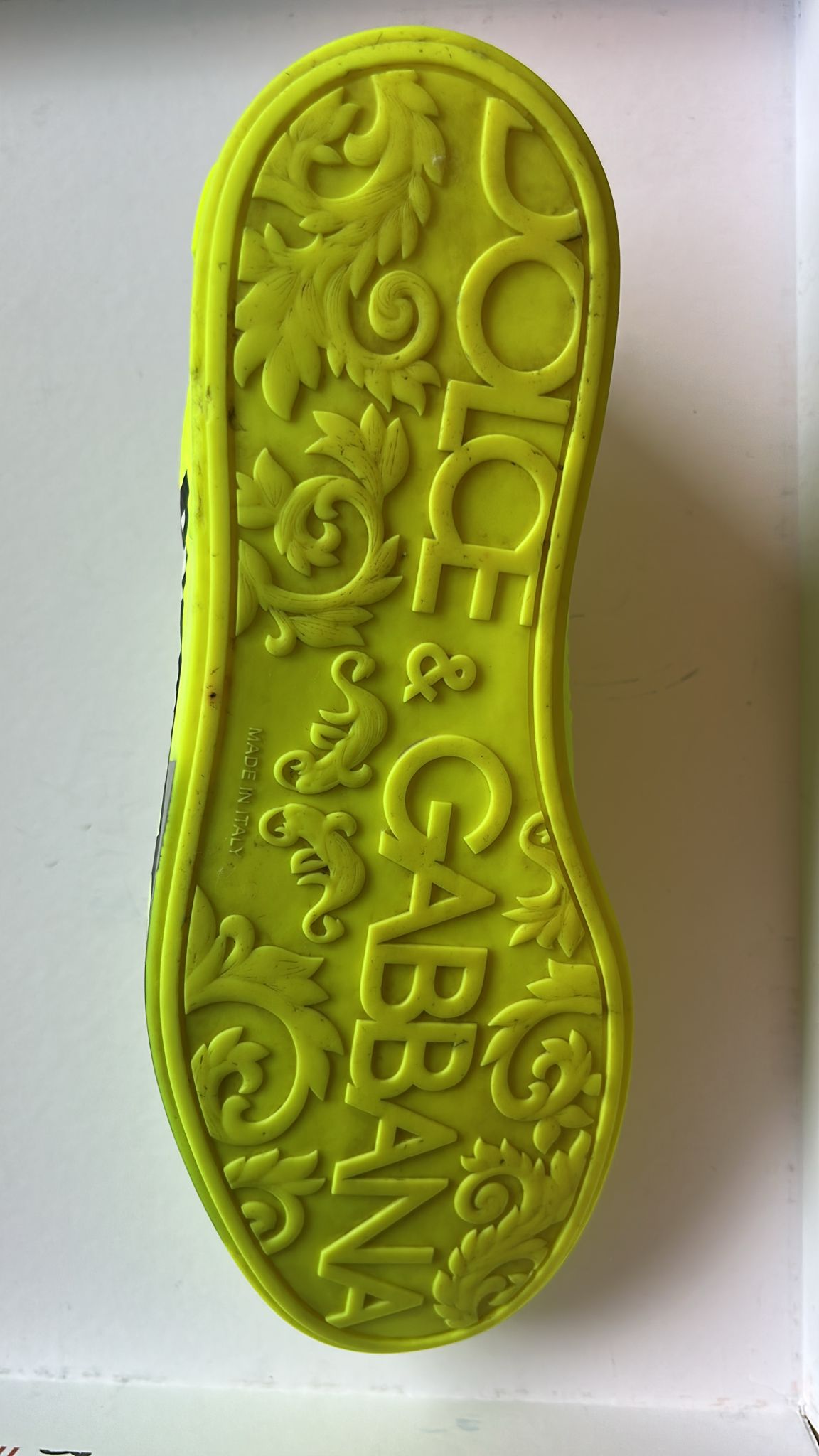 Dolce &amp; Gabbana Neongrünes Logoband Niedrige Sneakers Schuhe