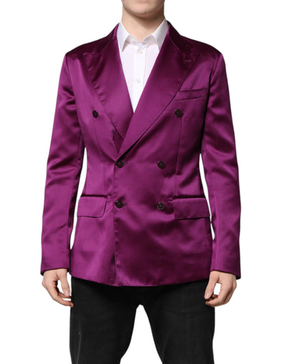 Dolce &amp; Gabbana Lila Zweireihiger Herren Anzug Mantel Blazer