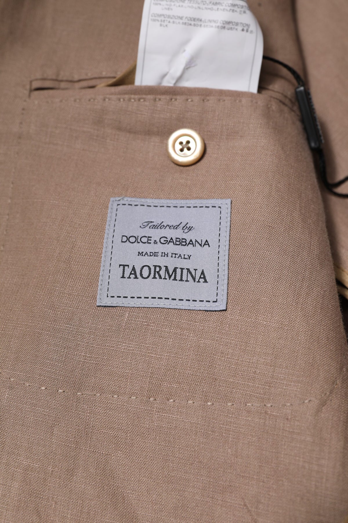 Dolce &amp; Gabbana Beige TAORMINA Einreihiger Mantelblazer