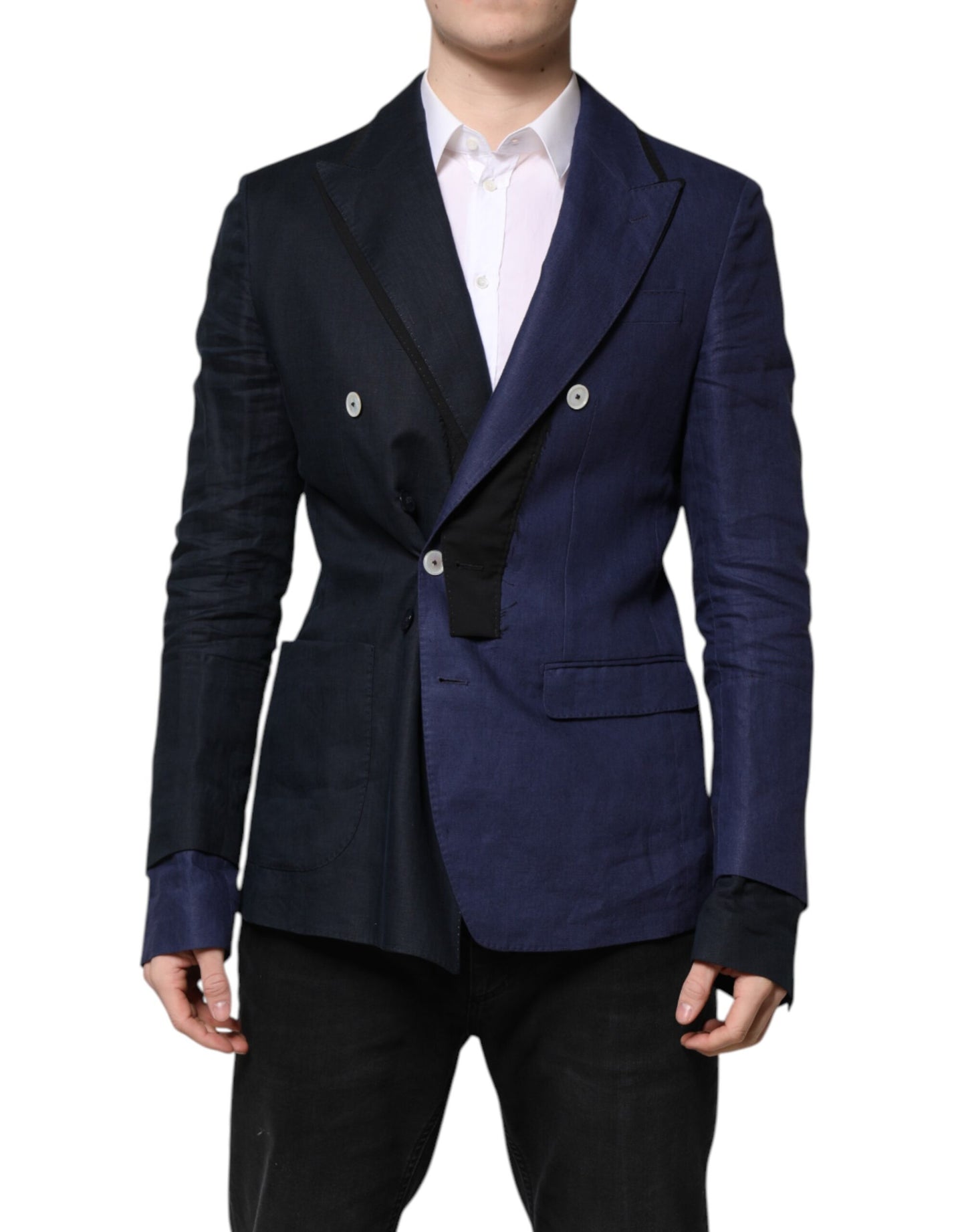 Dolce &amp; Gabbana – Zweireihiger Anzug-Blazer in Marineblau