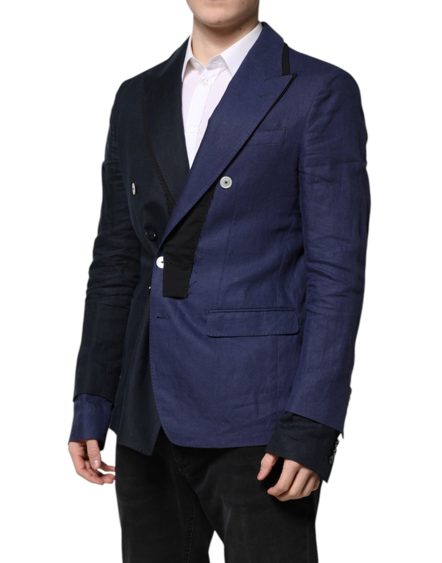 Dolce &amp; Gabbana – Zweireihiger Anzug-Blazer in Marineblau