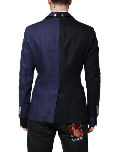 Dolce &amp; Gabbana – Zweireihiger Anzug-Blazer in Marineblau