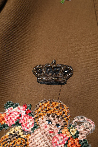 Dolce &amp; Gabbana Brauner MARTINI Einreihiger Mantelblazer