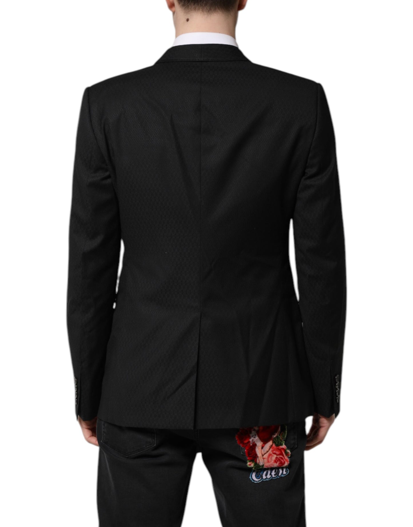 Dolce &amp; Gabbana Schwarz GOLD Einreihiger Anzugmantel Blazer