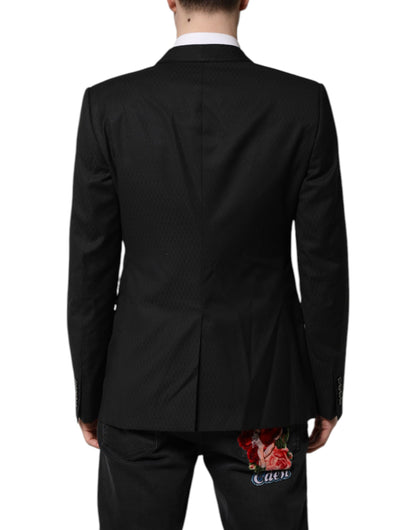 Dolce &amp; Gabbana Schwarz GOLD Einreihiger Anzugmantel Blazer