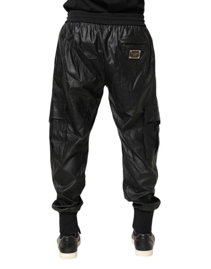 Dolce &amp; Gabbana – Schwarze Cargo-Jogginghose aus Baumwolle