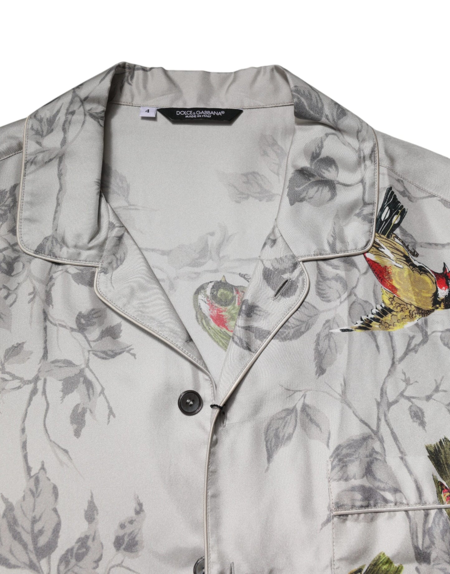 Dolce &amp; Gabbana – Mehrfarbiges Button-Down-Hemd aus Seide mit Print