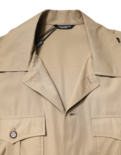 Dolce &amp; Gabbana – Braunes, kurzärmliges Hemd mit Grafikdruck