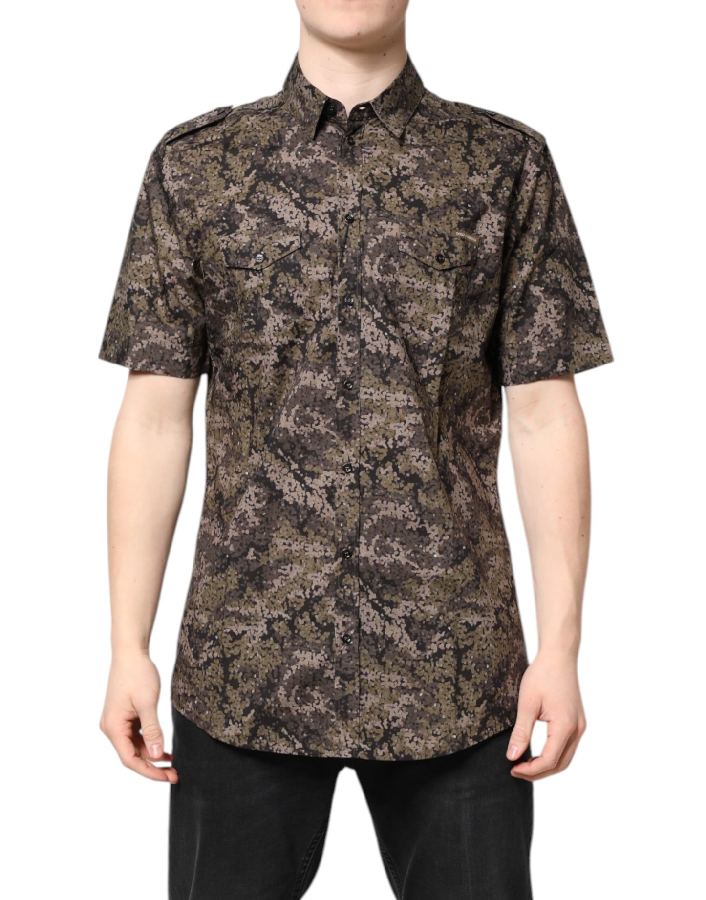 Dolce &amp; Gabbana Mehrfarbiges Camouflage Button-Down-Hemd in Gold