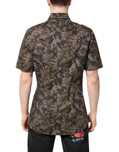 Dolce &amp; Gabbana Mehrfarbiges Camouflage Button-Down-Hemd in Gold