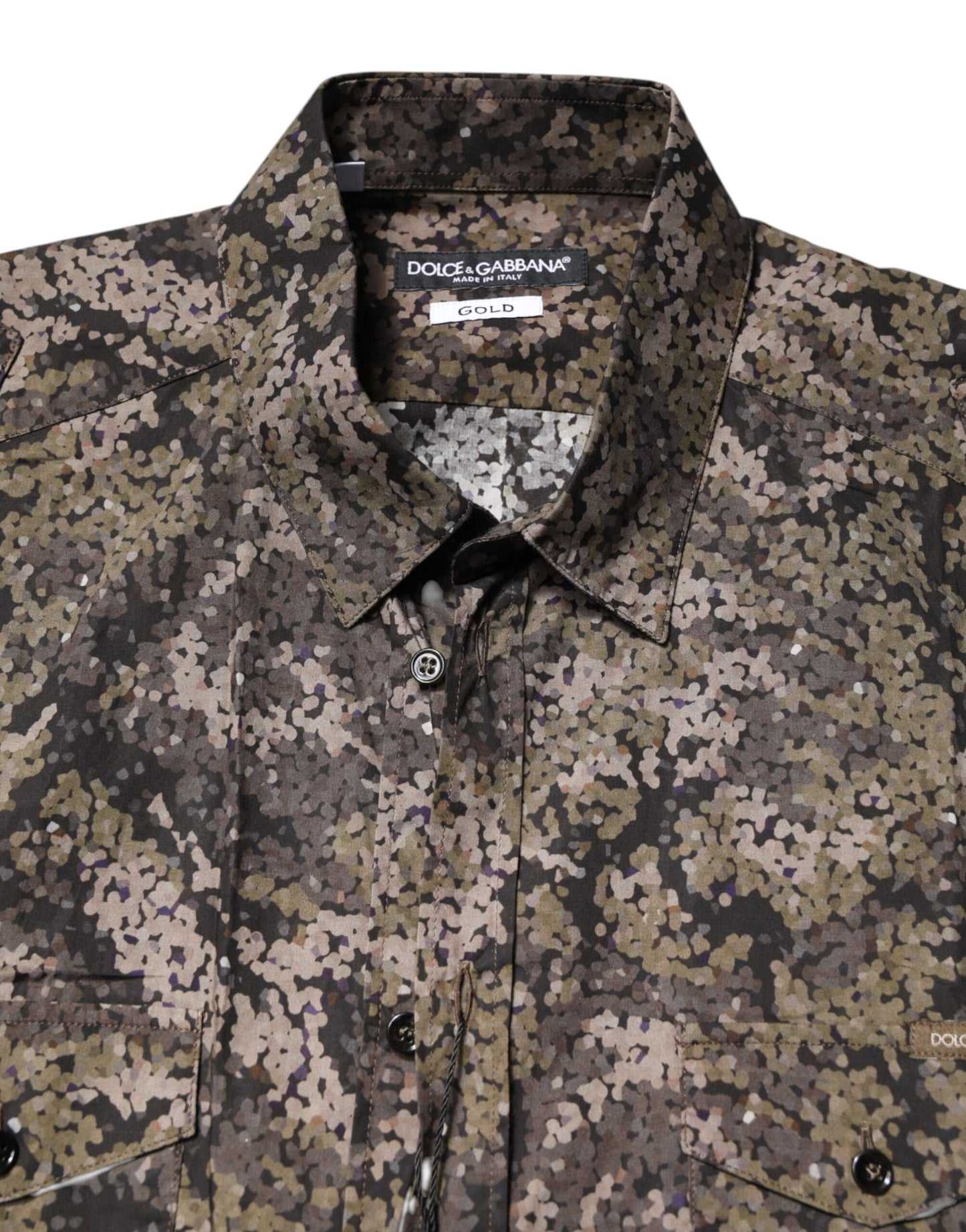 Dolce &amp; Gabbana Mehrfarbiges Camouflage Button-Down-Hemd in Gold
