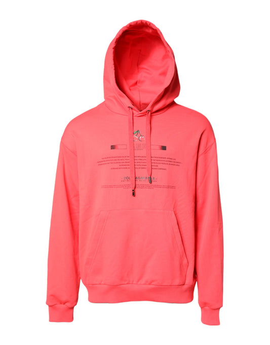 Dolce & Gabbana Red Logo Printed Hooded Sweatshirt Sweater