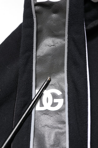 Dolce &amp; Gabbana – Schwarzes Kapuzensweatshirt aus Baumwolle mit Logo