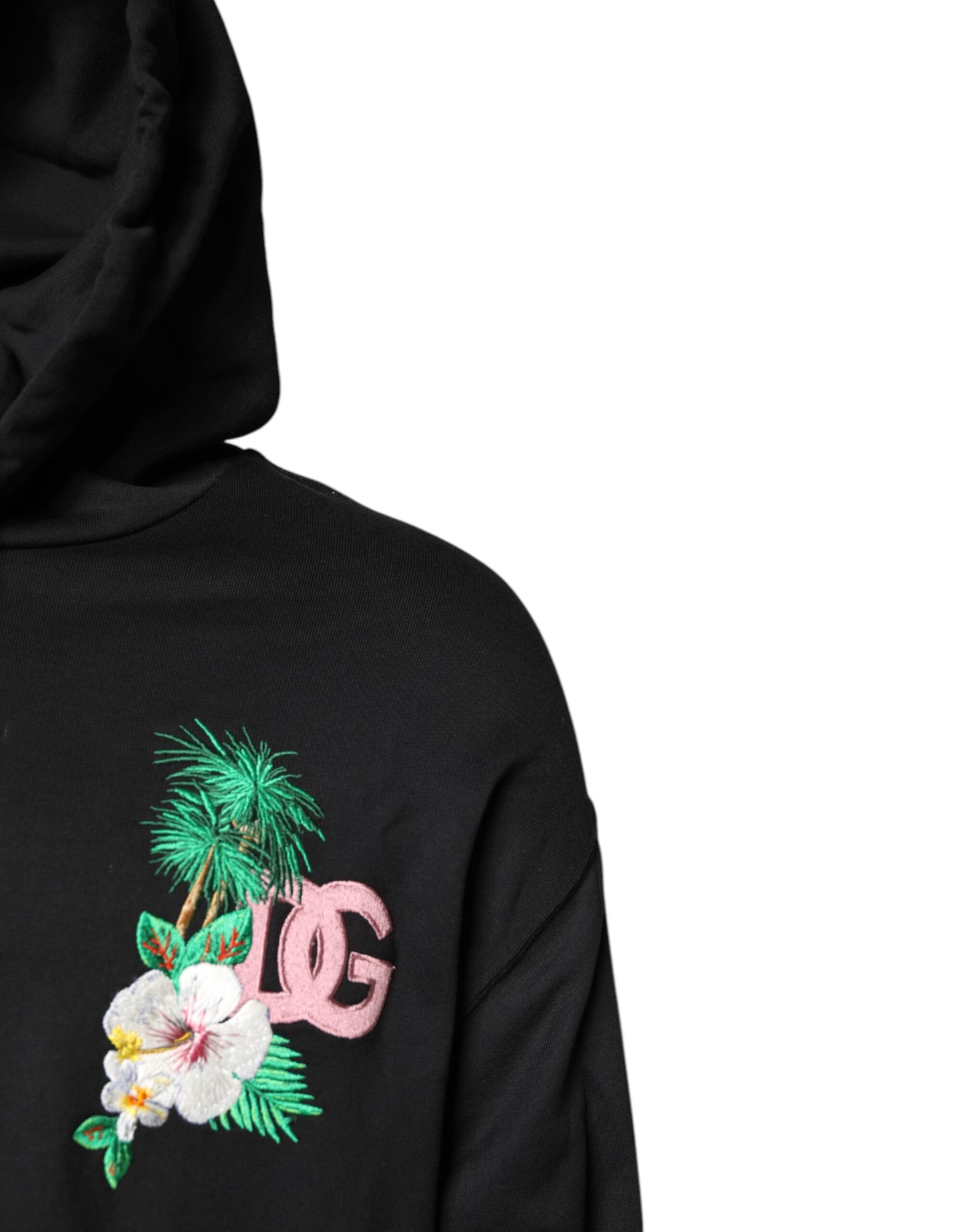 Dolce &amp; Gabbana – Schwarzes Sweatshirt mit Stickerei und Kapuze