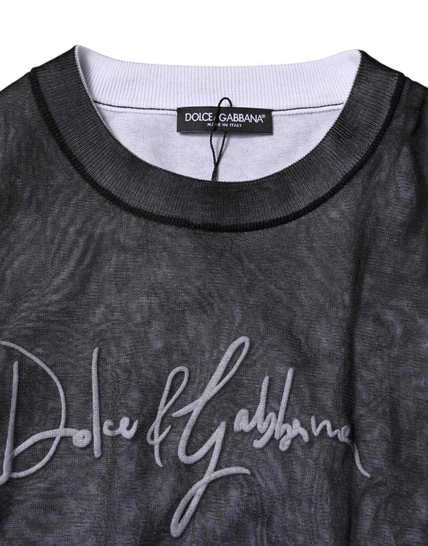 Dolce &amp; Gabbana Schwarz-Weiß-Strickpullover mit Logo