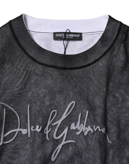 Dolce &amp; Gabbana Schwarz-Weiß-Strickpullover mit Logo