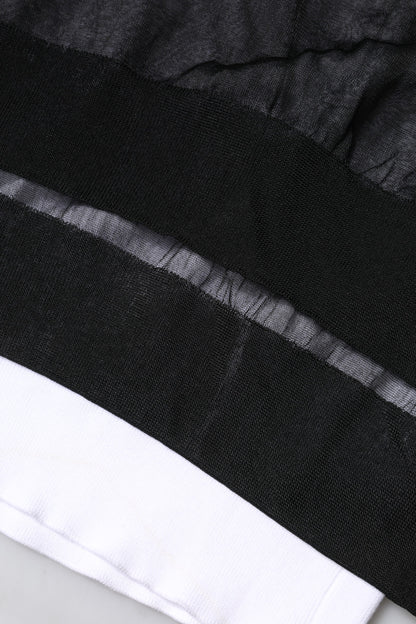 Dolce &amp; Gabbana Schwarz-Weiß-Strickpullover mit Logo