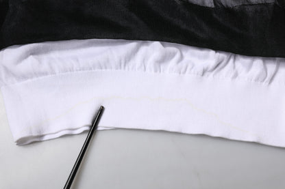 Dolce &amp; Gabbana Schwarz-Weiß-Strickpullover mit Logo