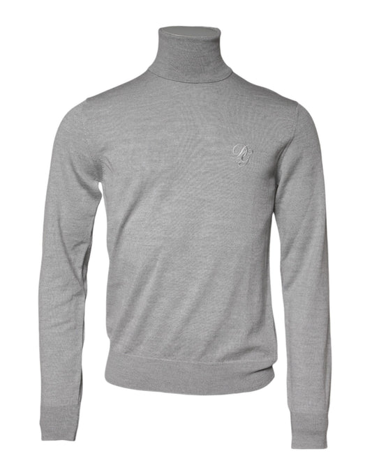 Dolce &amp; Gabbana Grauer Wollstrickpullover für Herren