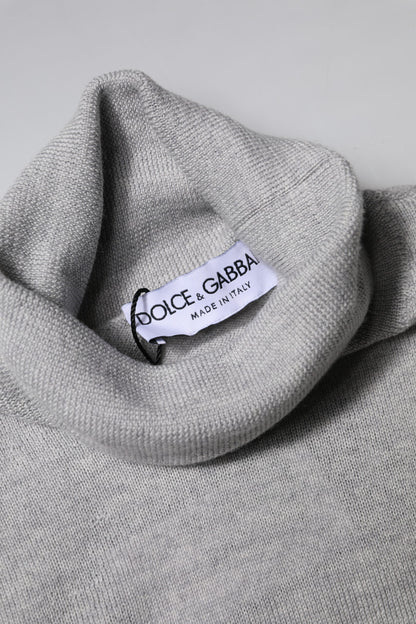 Dolce &amp; Gabbana Grauer Wollstrickpullover für Herren